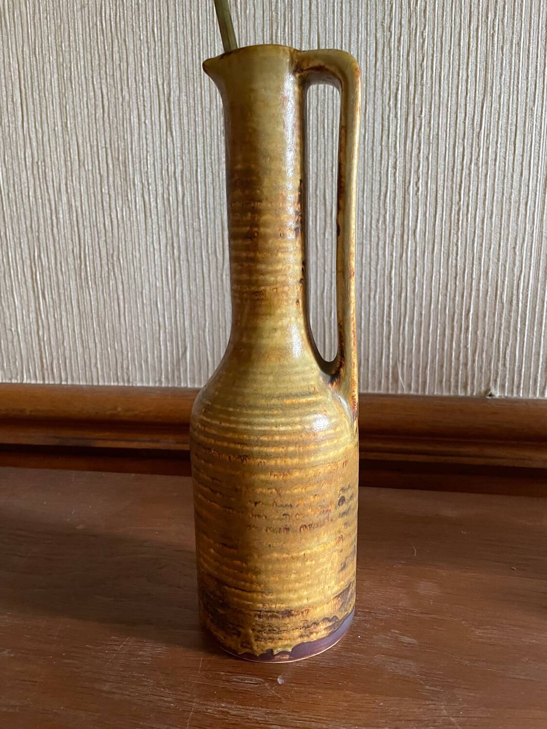 Vintage stoneware vase signed