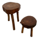 Brutalist Stool Duo with Organic Seating