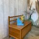 Vintage wood/rattan toy chest