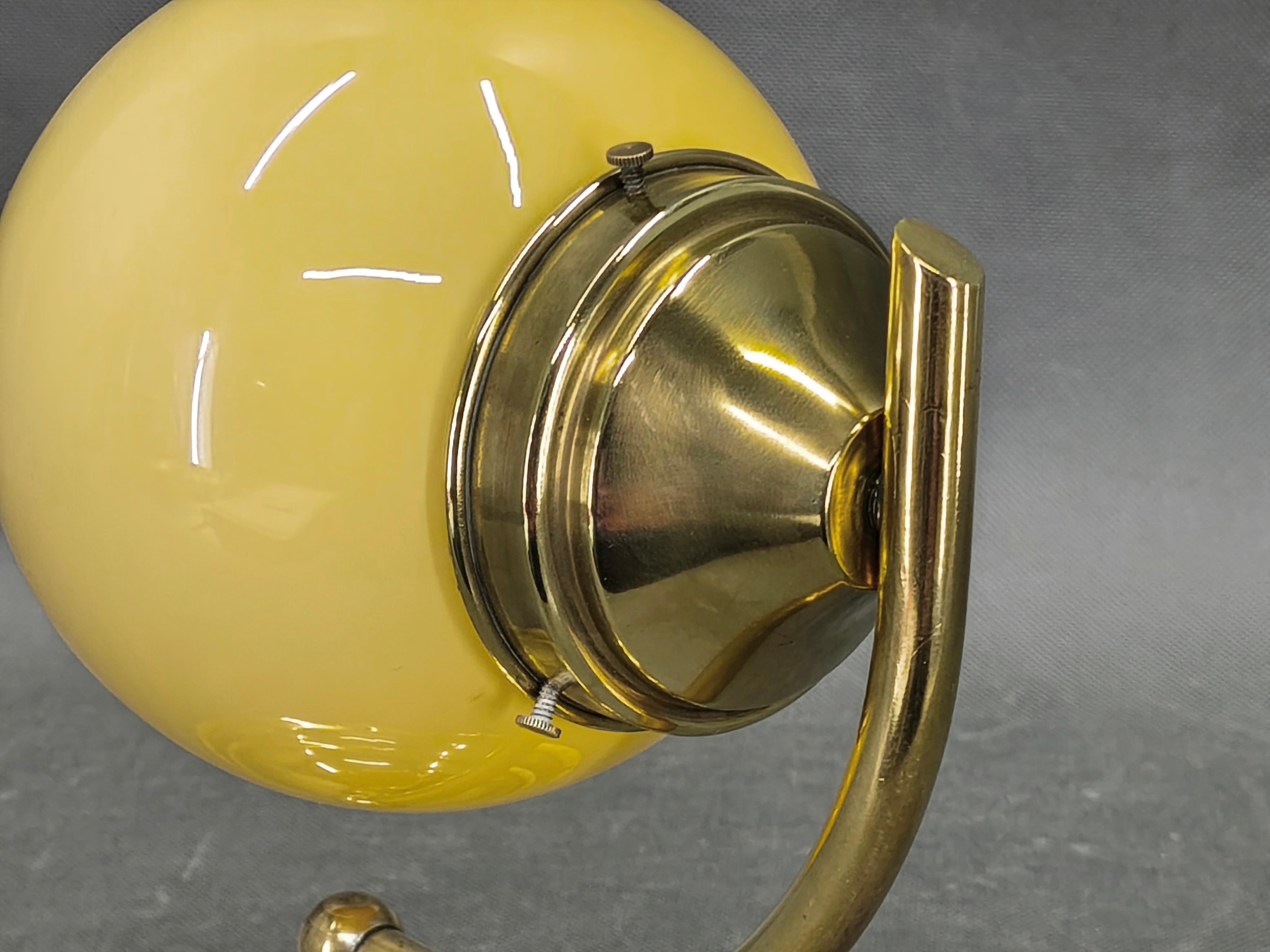 Czech Art Deco Brass and Champagne Glass Wall Light 1930s