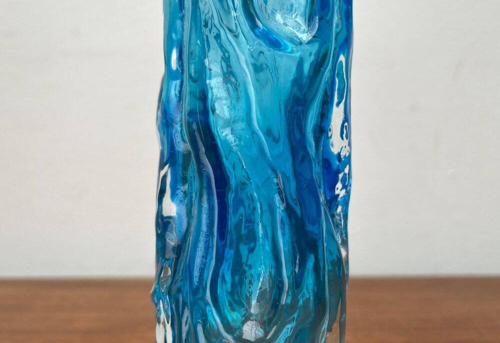 Glass vase with bark design by Ingrid Glas, Germany, 1960s.