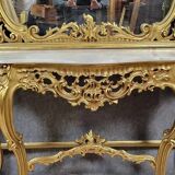 Console Vénitienne et miroir  style Louis XV baroque en bois doré