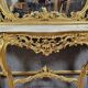 Large Venetian console + Louis XV baroque style mirror in gilded wood