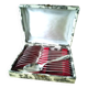 Box of 12 silver-plated metal teaspoons 18G
