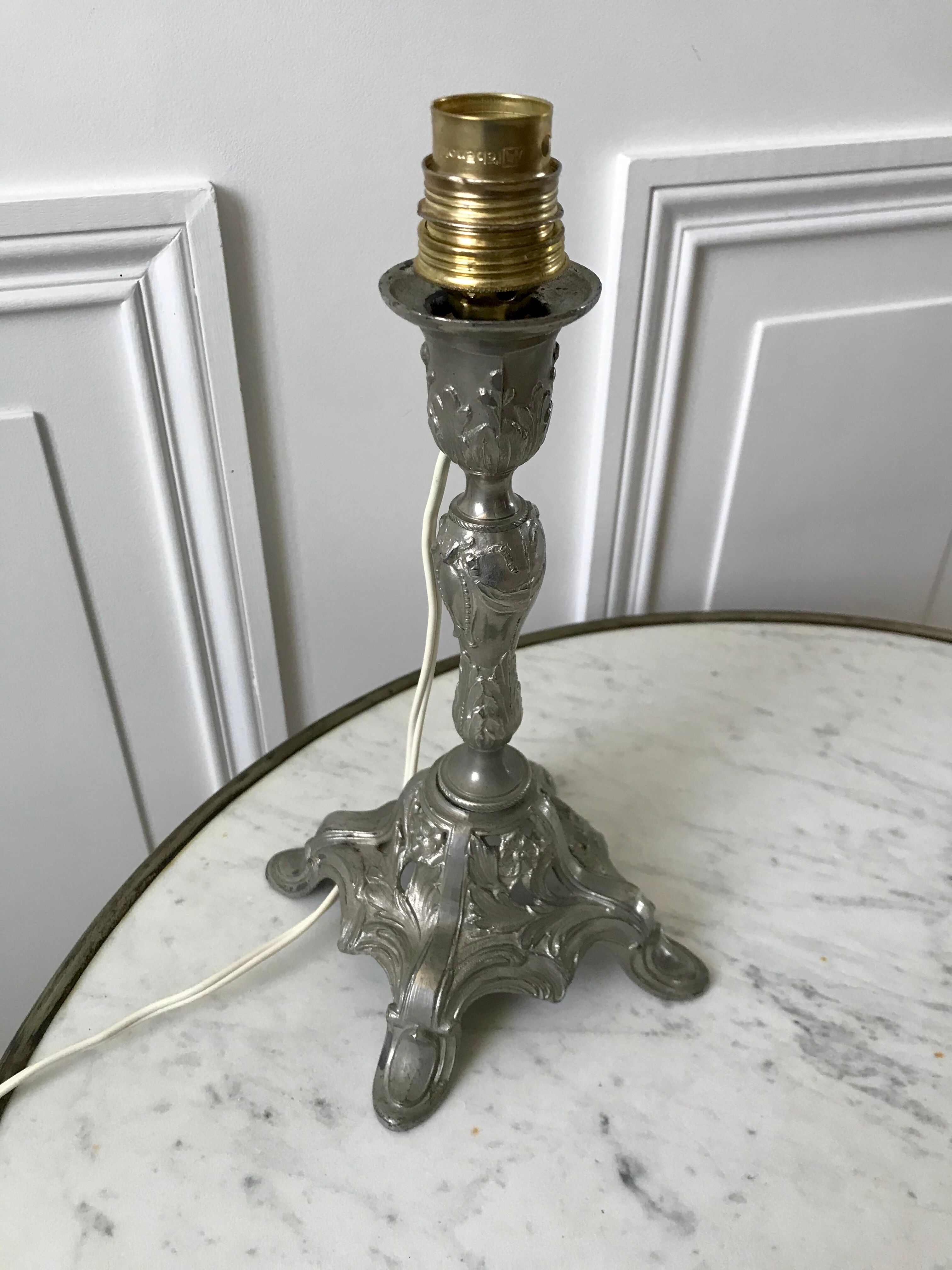 20s chrome brass candlelight legs