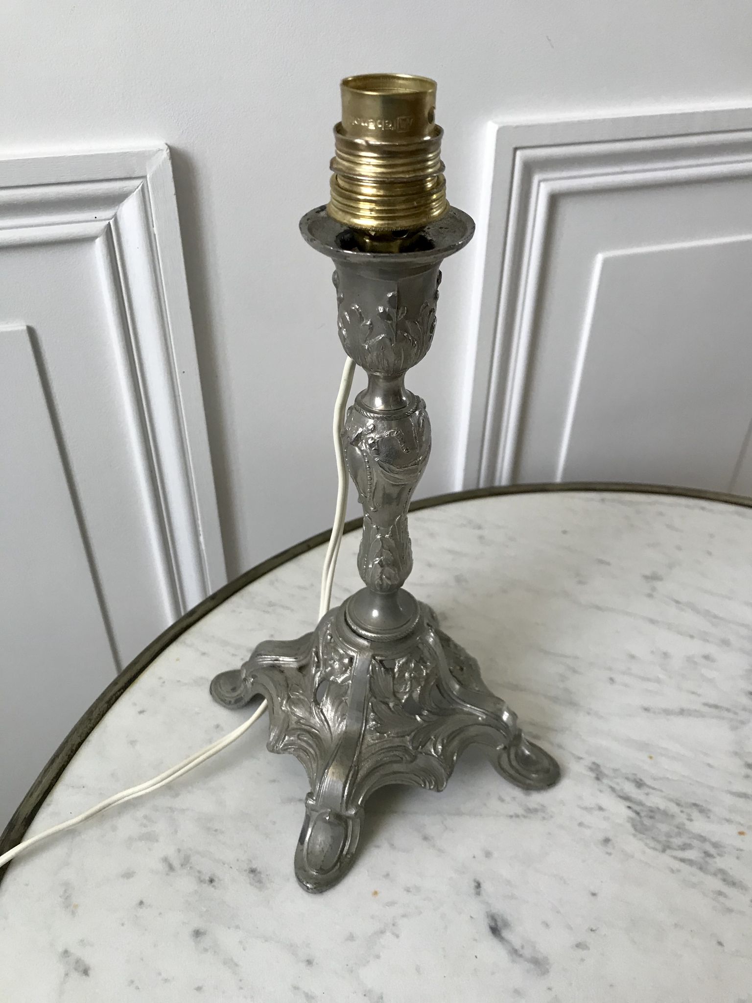 20s chrome brass candlelight legs