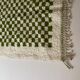 Berber carpet beni ouarain checkerboard white and green tiles wool, 270x170 cm