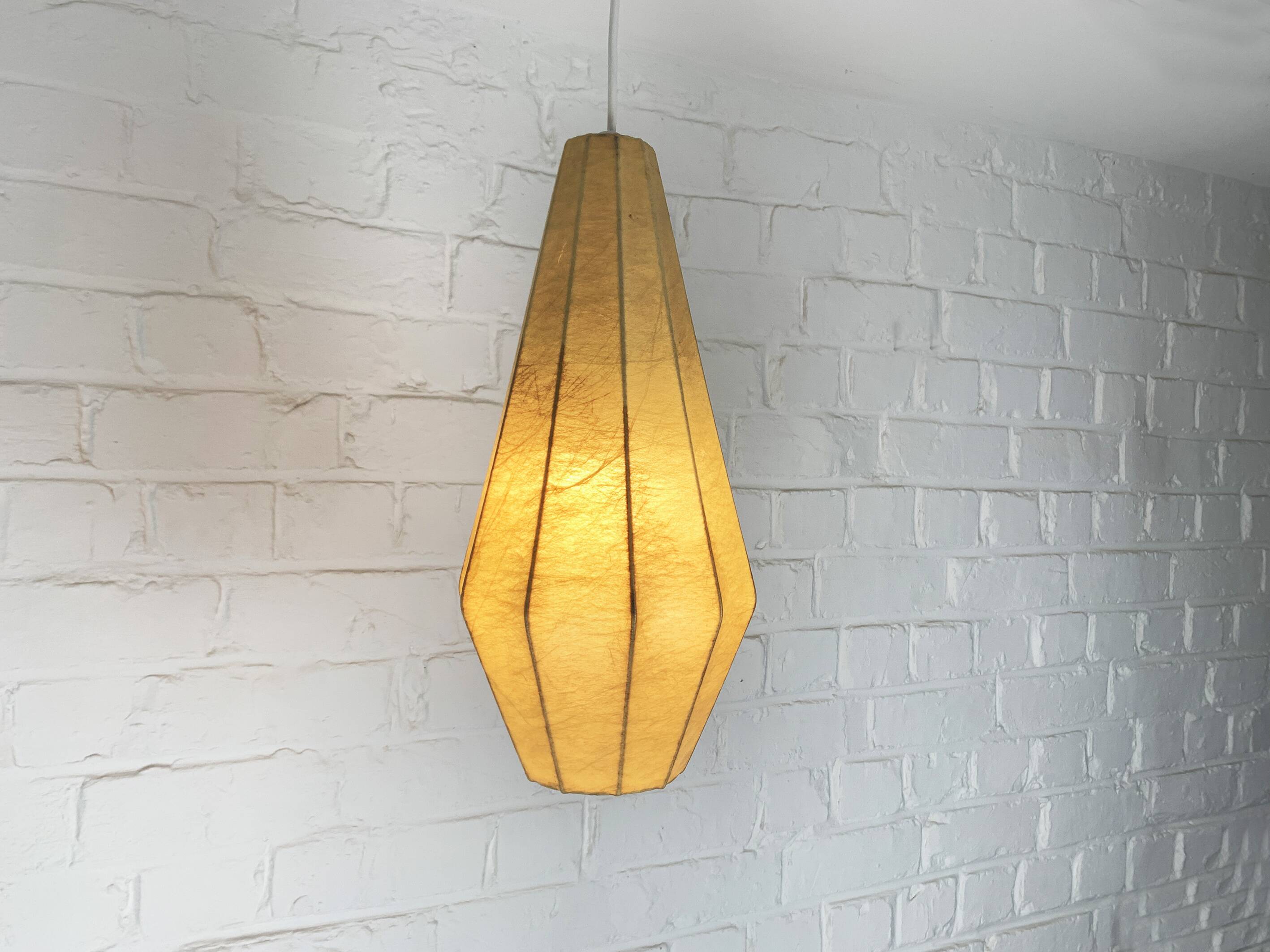 Oblong Cocoon pendant light, Friedel Wauer for Goldkant Leuchten, 1960s