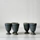 5 small mazagrans - bluish stoneware verrines Migeon La Borne CHER