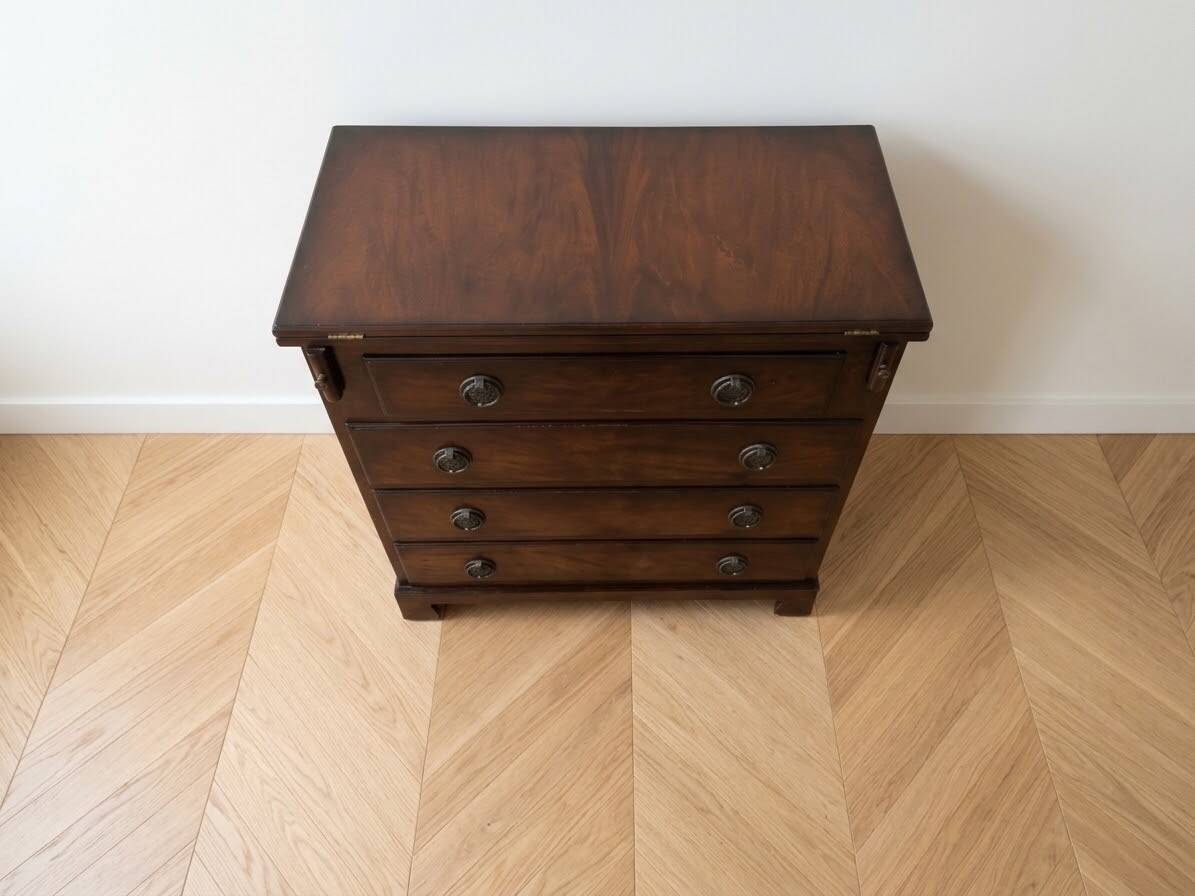 Single drawer chest of drawers mahogany neo-Georgian style