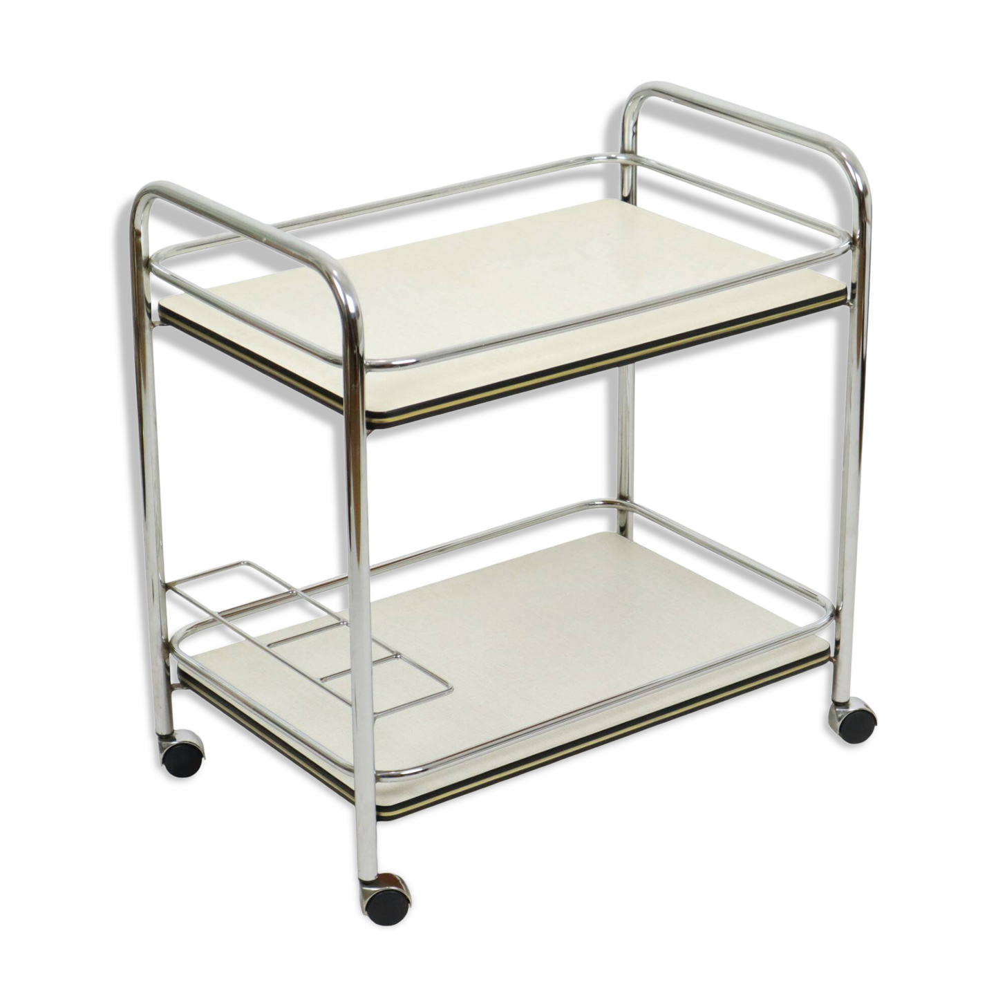 Vintage Drink Trolley Serving Cart Chrome Sixties