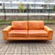 Danish Modern Mid Century Vintage Cognac Leather Sofa
