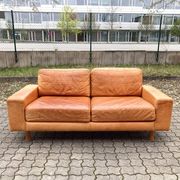 Canapé en cuir cognac vintage danois moderne du milieu du siècle