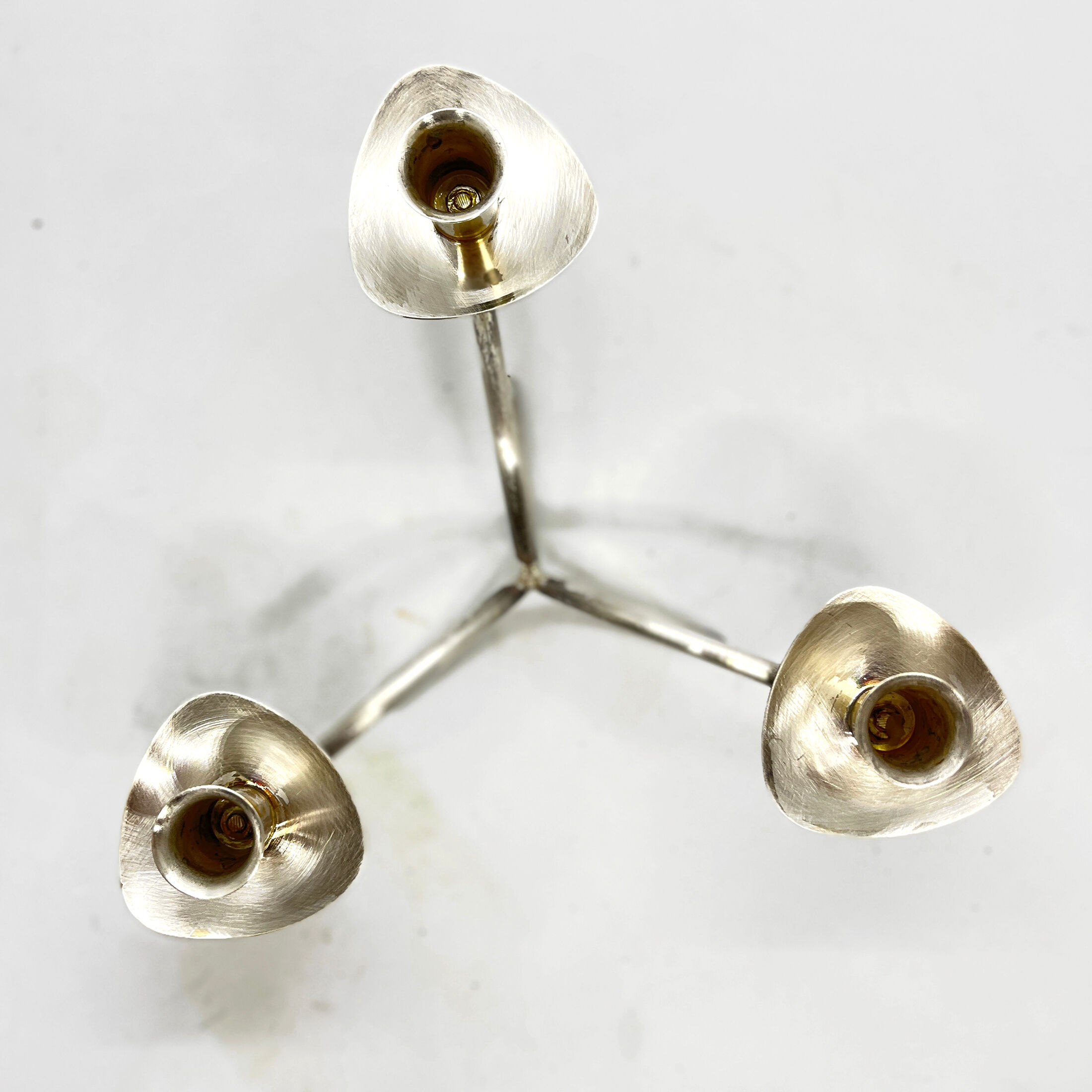 Three-branched plated candlestick, Germany, 1970s