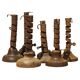 19th-century wrought iron "Rat de Cave" candlesticks from Normandy, set of 7.
