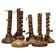 19th-century wrought iron "Rat de Cave" candlesticks from Normandy, set of 7.