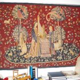 Hand-woven aubusson wall tapestry / the lady with the unicorn