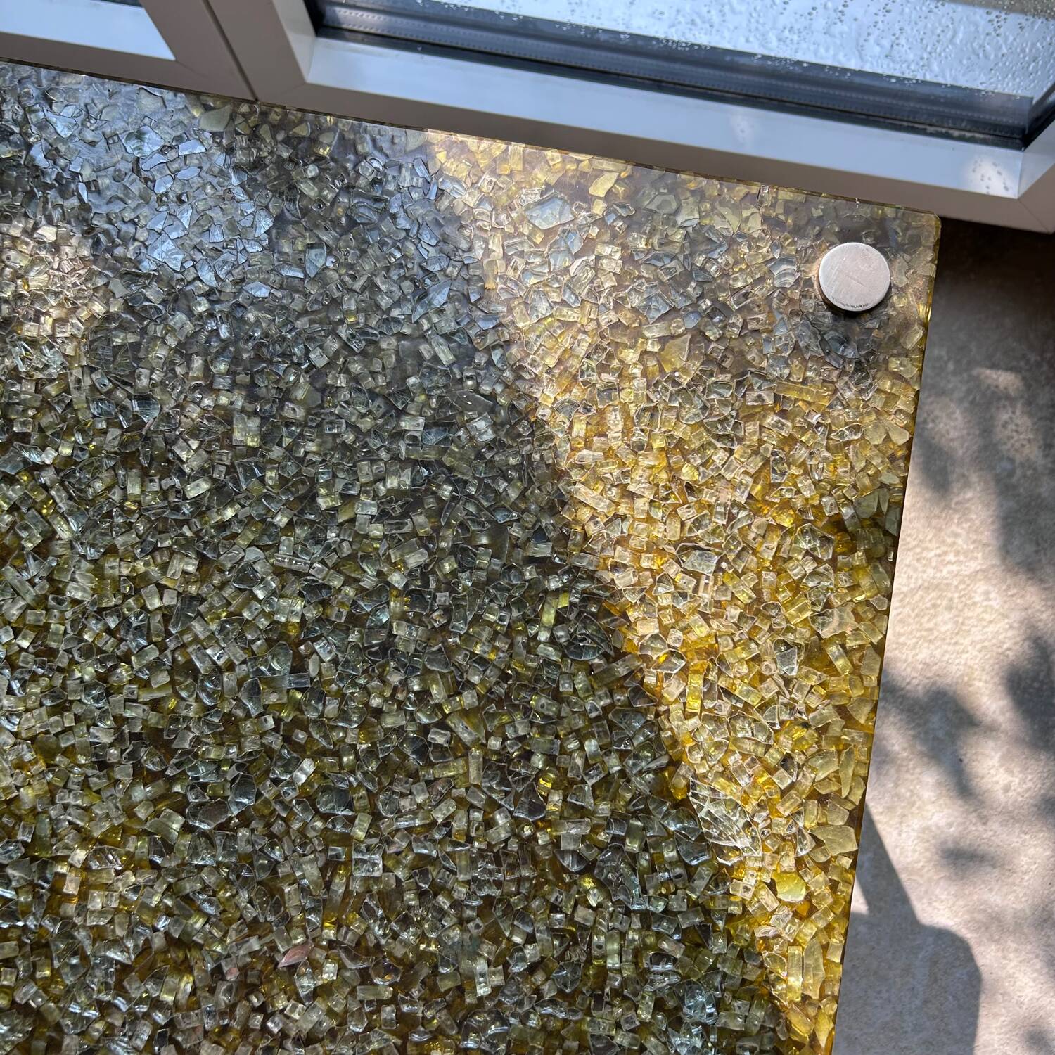 Glass terrazzo coffee table