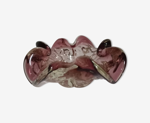vintage purple glass ashtray