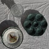 Plat à compartiment coquillages turquoise D28