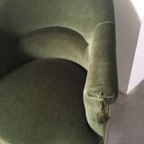 Green velvet toad chair