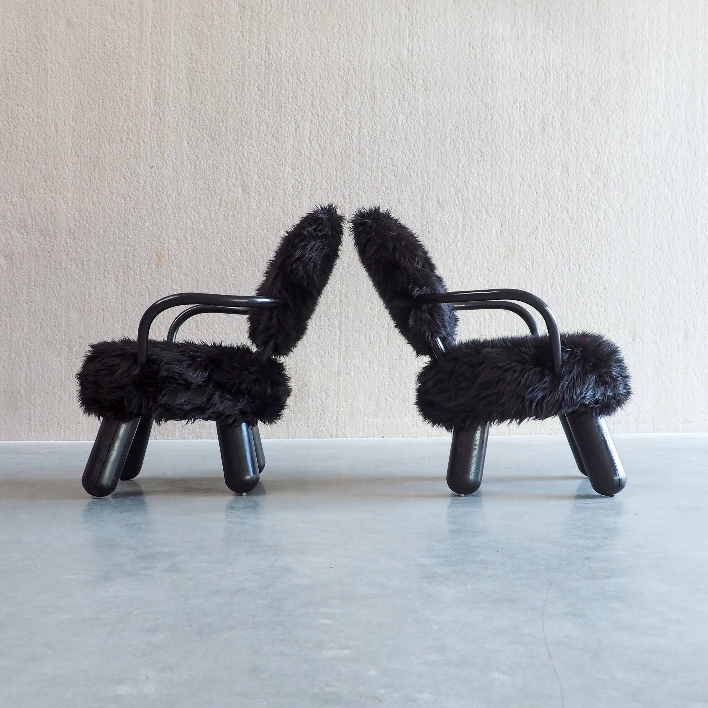 Pair of limited edition lounge chairs by Olivier De Schrijver for Ode’s Design