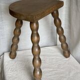 Vintage 1950s half-moon tripod stool