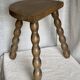 Vintage 1950s half-moon tripod stool