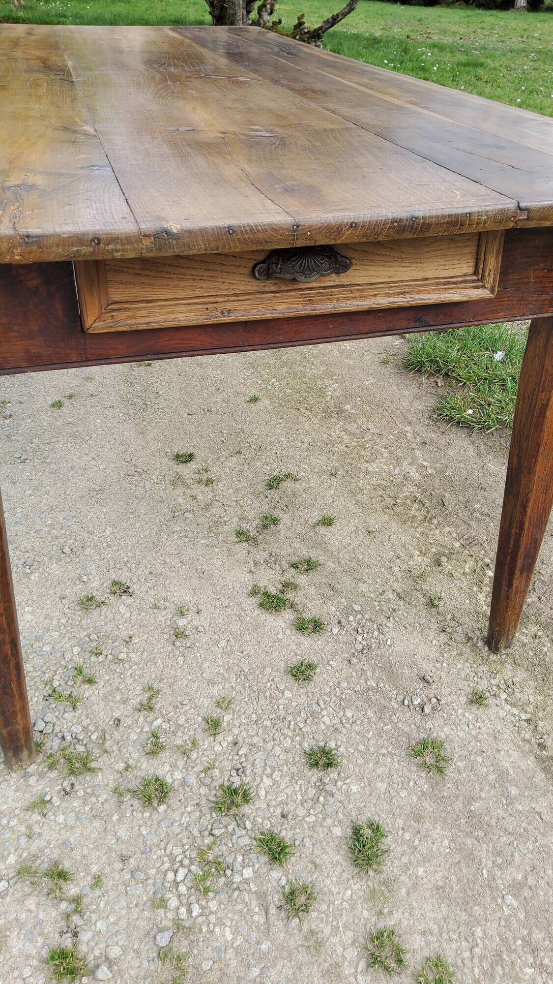 Farmhouse table NINETEENTH CENTURY OAK 200cm feet spindles 3 drawers belt