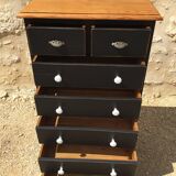 Chiffonier from the 1980s in black patinated fir