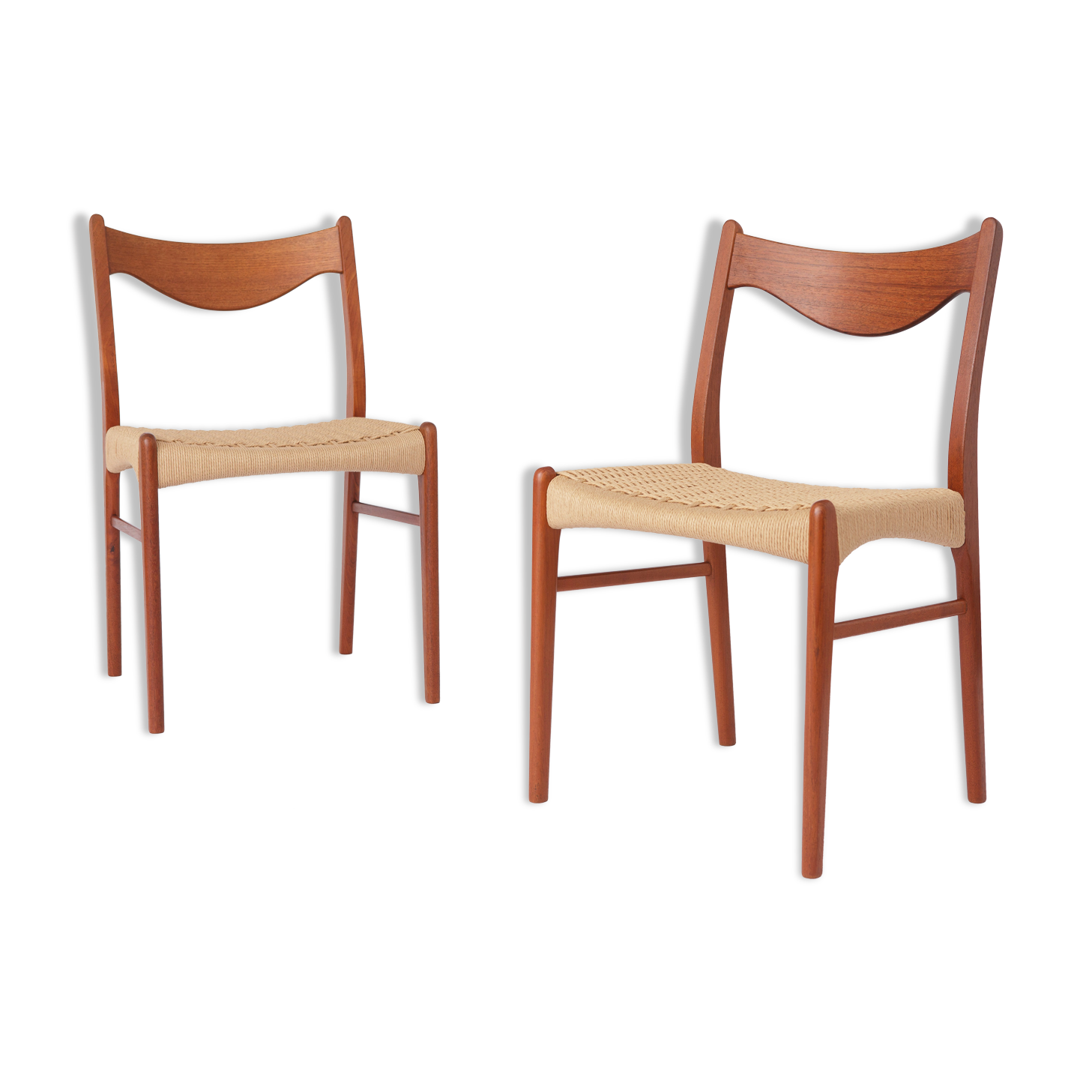 2 Arne Wahl Iversen dining chairs Denmark 60s-70s