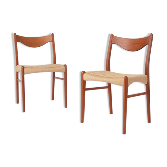 2 chaises à repas Arne Wahl Iversen Danemark années 60-70