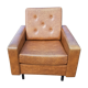 Fauteuil années 60 skai marron