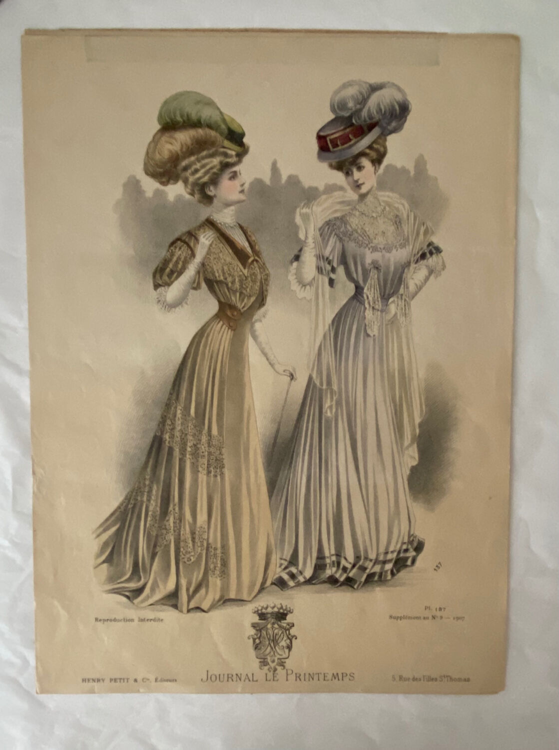 3 original fashion posters, Le Printemps newspaper, circa 1900