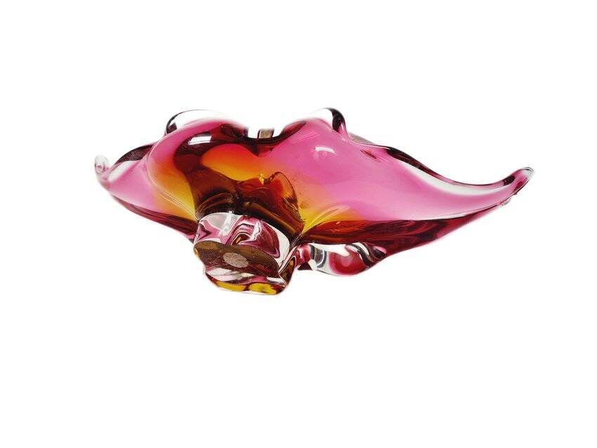 Decorative bowl by J. Hospodka for Chribska Glassworks, Czechoslovakia, 1960s