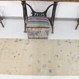3x12 Blue & Beige Antique Vintage Runner Rug, 80x369Cm SK 23836