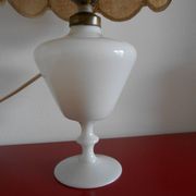 Bedside lamp porcelain and burlap