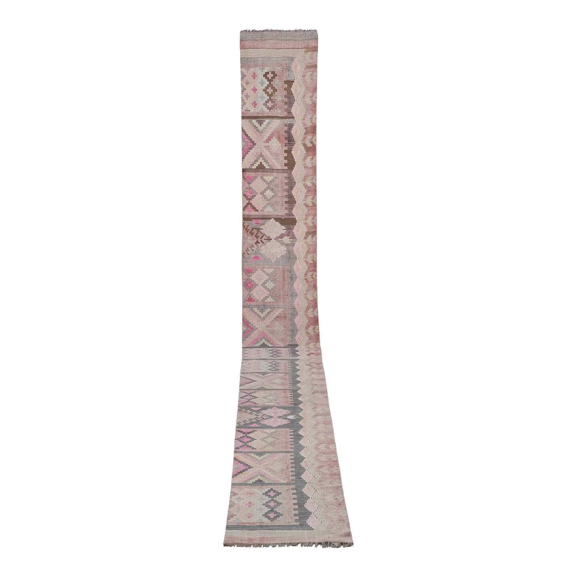 Vintage Turkish hallway rug 73x685 cm
