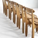 Oak Dining Chairs by Guillerme & Chambron