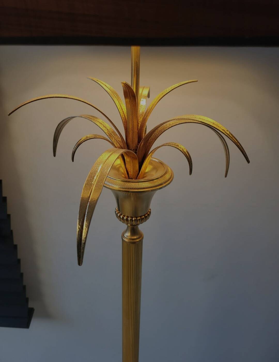 Hollywood regency vloerlamp, pineapple tree, Boulanger 1970