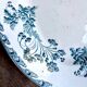 Oval dish Longwy in blue earthenware, service "Chartres"