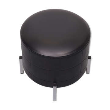 Black Faux Leather Sewing Stool, 1960s