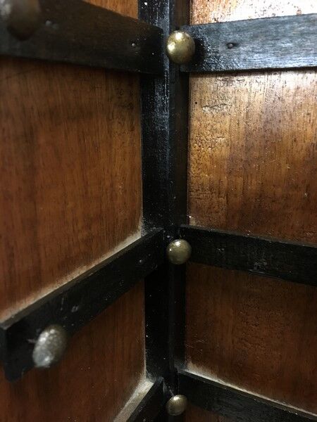 Old maps display postal counter turnstile 1900 in wood and metal