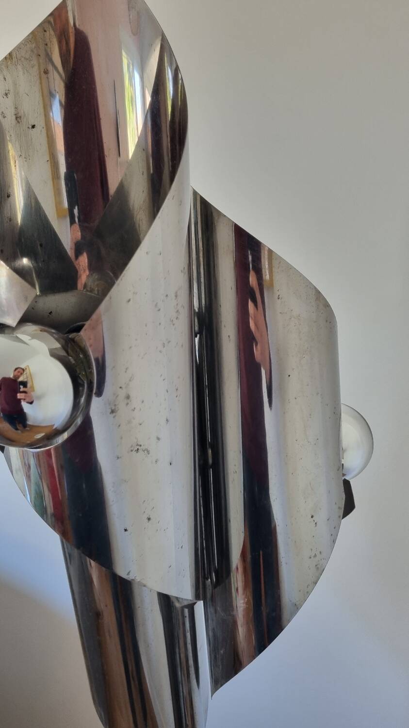 Space Age stainless steel floor lamp