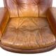 Paire de fauteuils pivotants vintage en cuir cognac par Eugen Schmidt