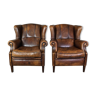 Set of 2 sheepskin armchairs