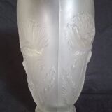 Joseph Inwald - Art Deco vase in pressed molded frosted glass, poppy motifs