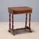 Antique sewing table in walnut with drawer, Italy, late 19th century.