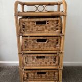 Vintage rattan chiffonier from the 70s