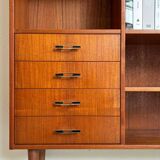 Vintage bookcase with drawers teak